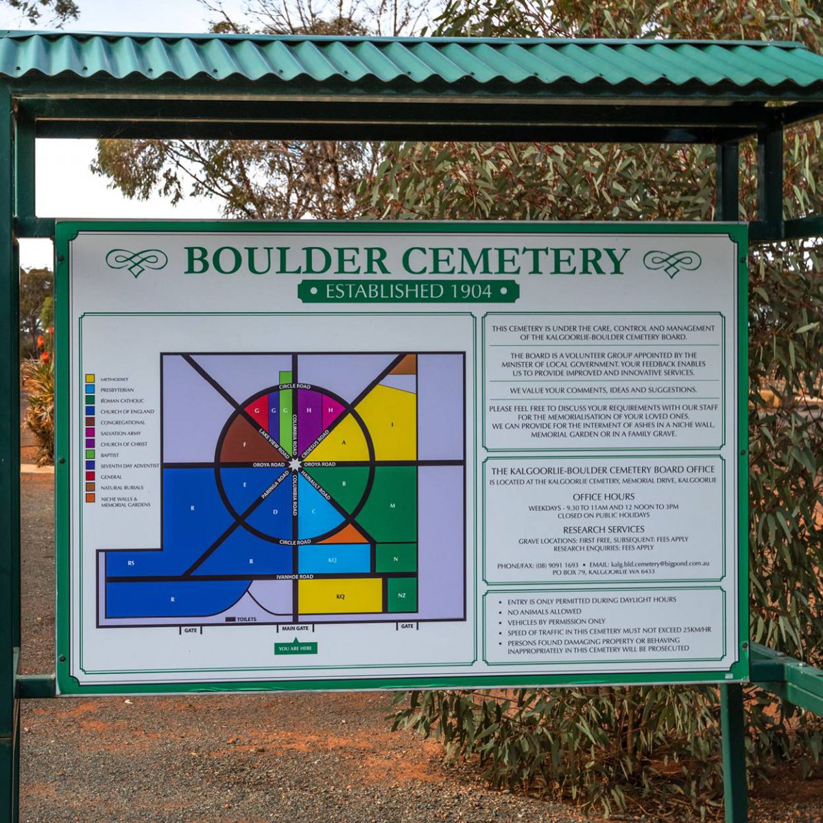 Boulder Cemetery Map